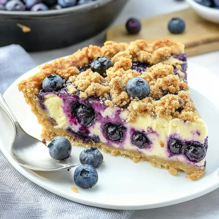 Blueberry Crumble Cheesecake Pie