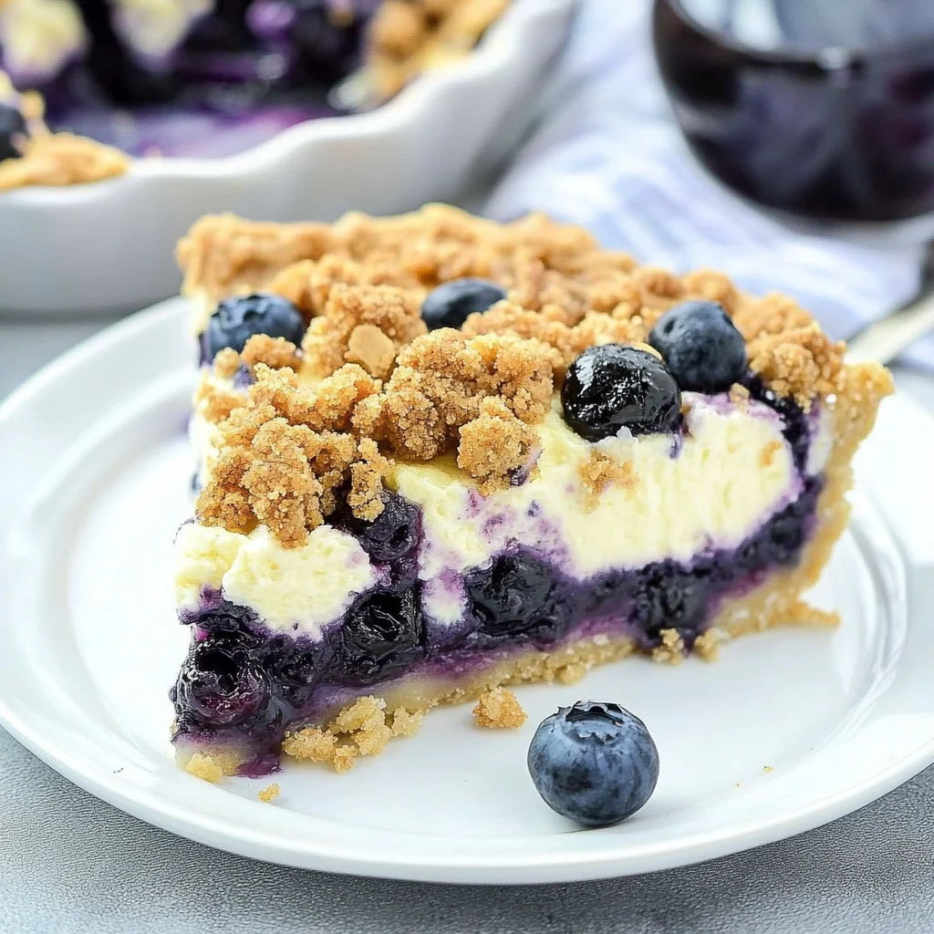 Blueberry Crumble Cheesecake Pie