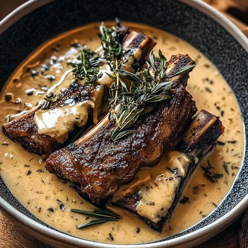 Braised Short Ribs in Creamy Herb Sauce: A Hearty, Flavorful Delight