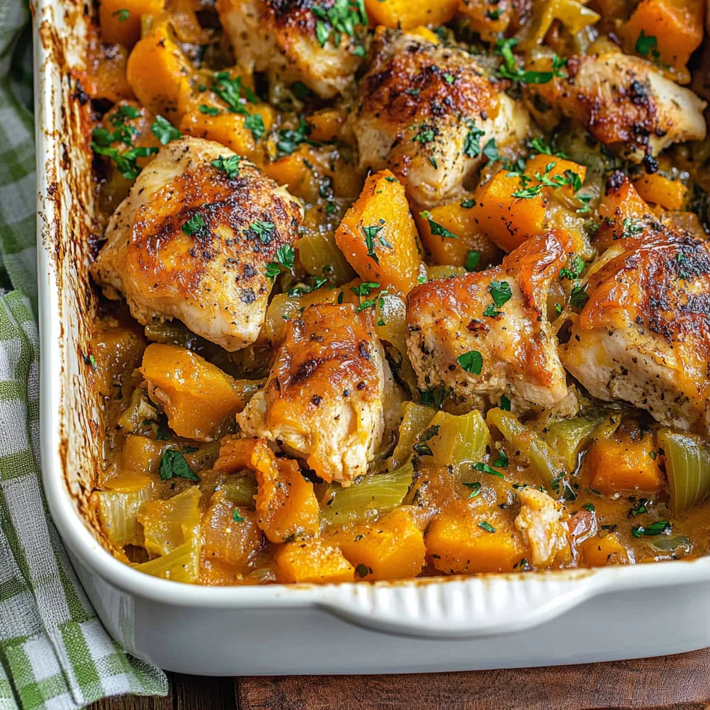Chicken, Leek and Butternut Squash Bake
