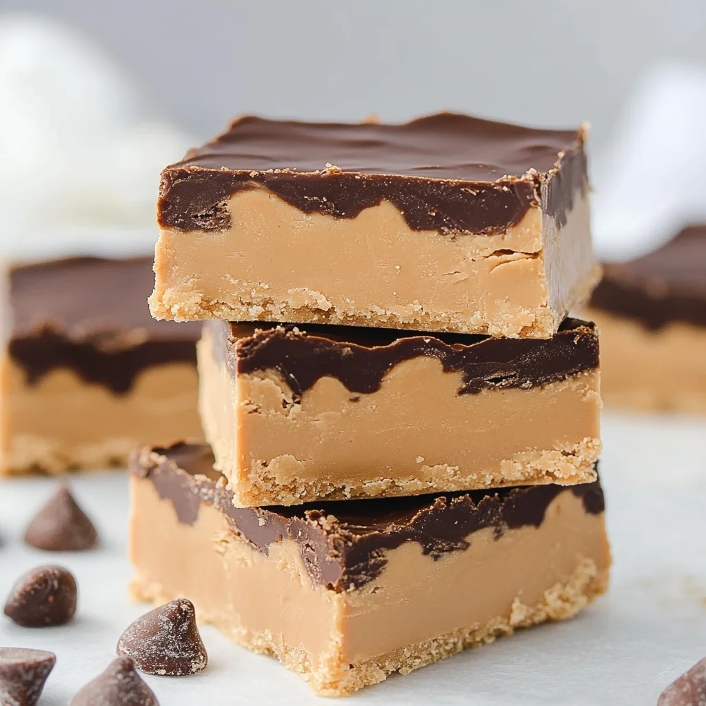 No Bake Peanut Butter Buckeye Bars