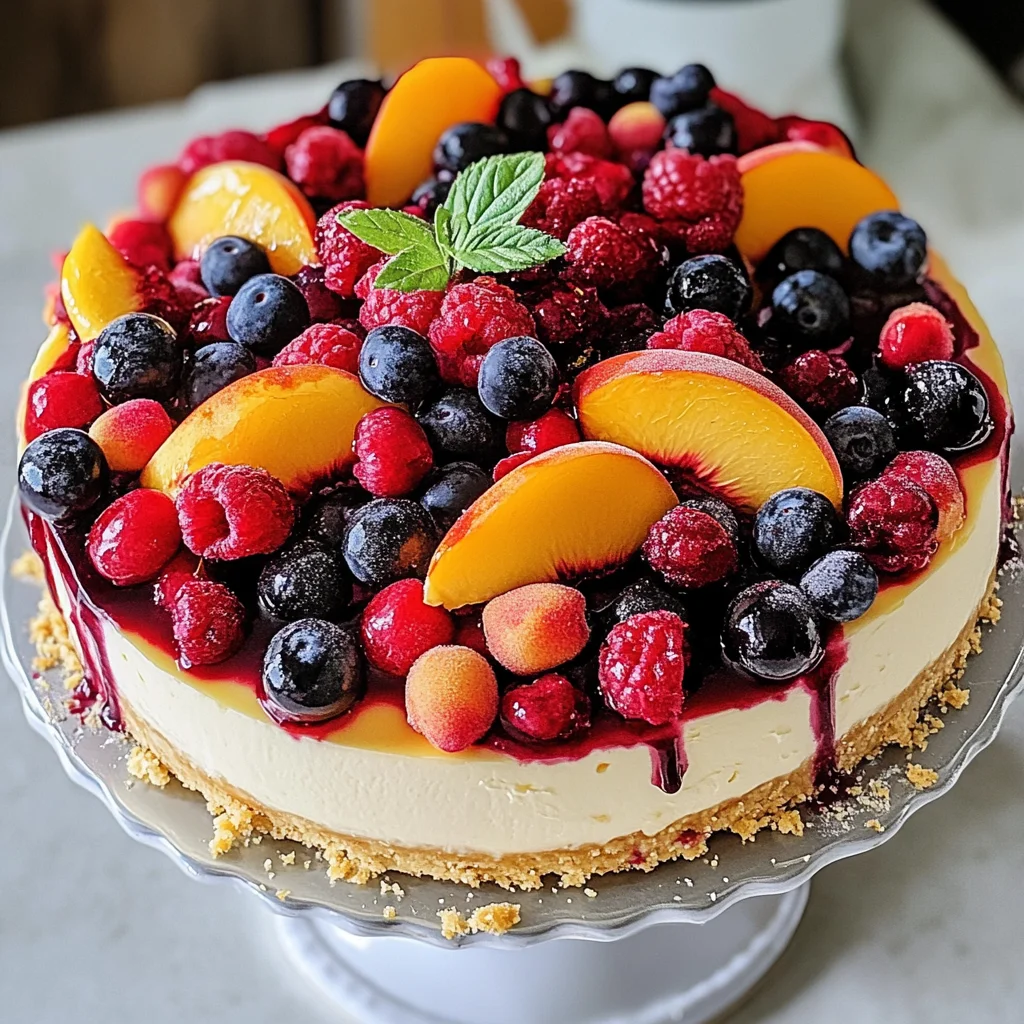 Summer Berry and Peach Cheesecake Recipe