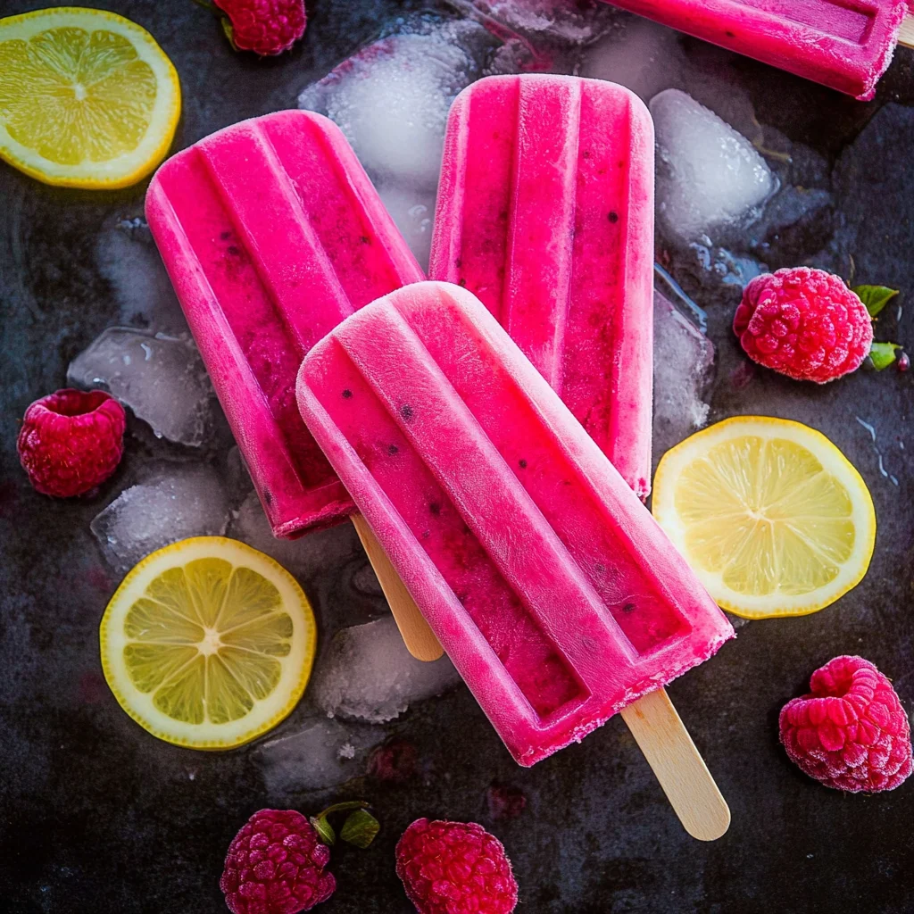 3-Ingredient Keto Raspberry Lemon Popsicles