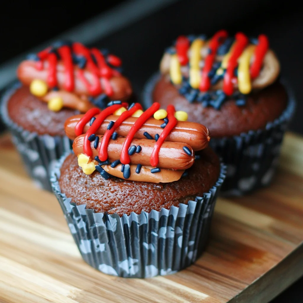 BBQ Cupcakes with Grilled Hot Dogs