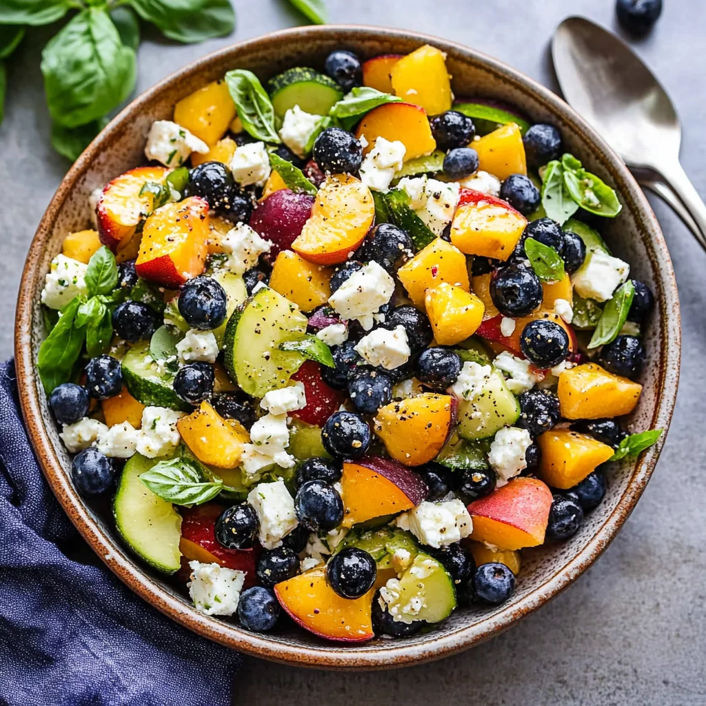 Blueberry Peach Feta Salad