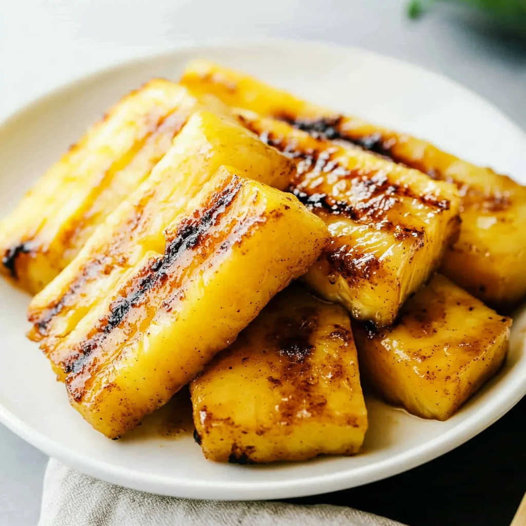 Caramelized Brown Sugar Cinnamon Grilled Pineapple
