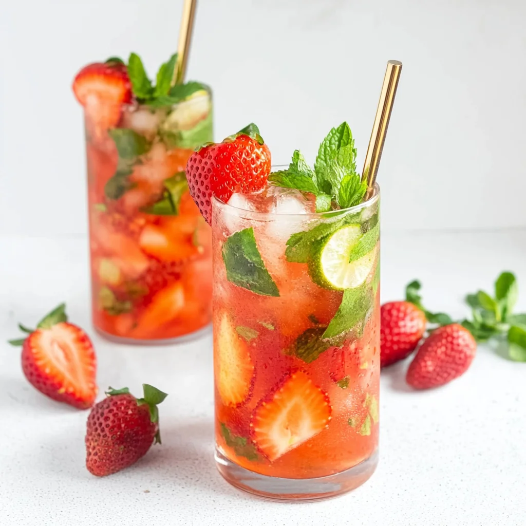 Easy Strawberry Mojito Mocktail