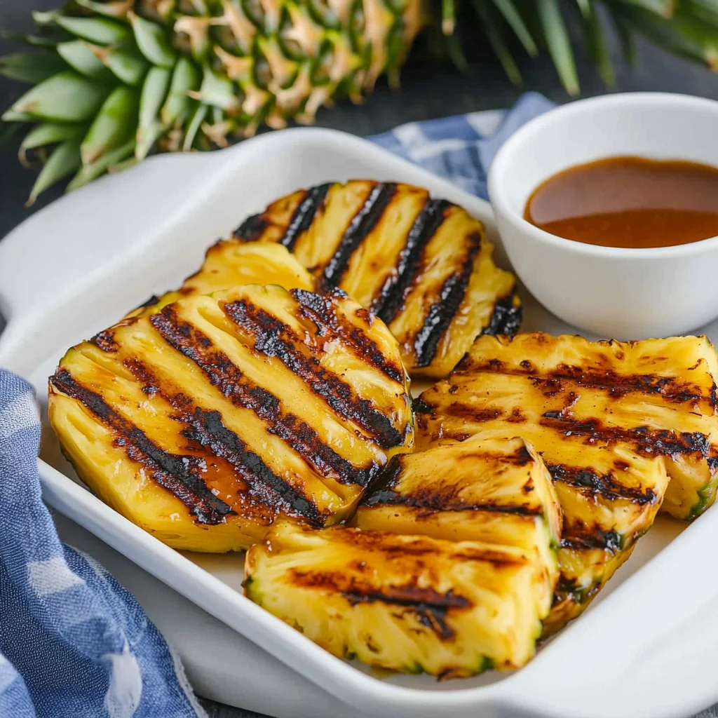 Grilled Pinapple with Cinnamon Honey Drizzle