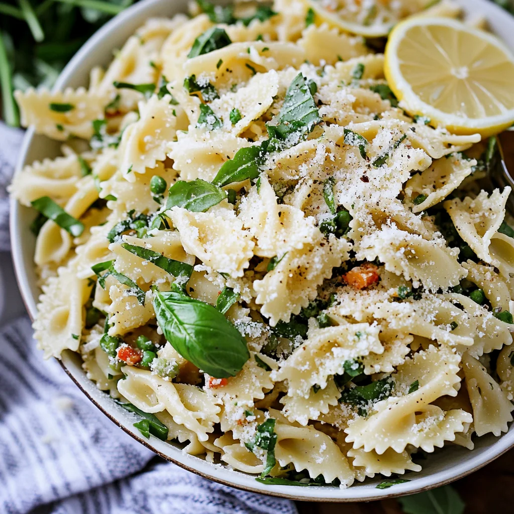Lemon Basil Parmesan Pasta Salad