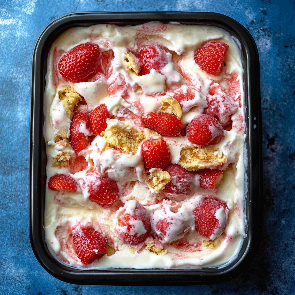 No-Churn Strawberry Cheesecake Ice Cream