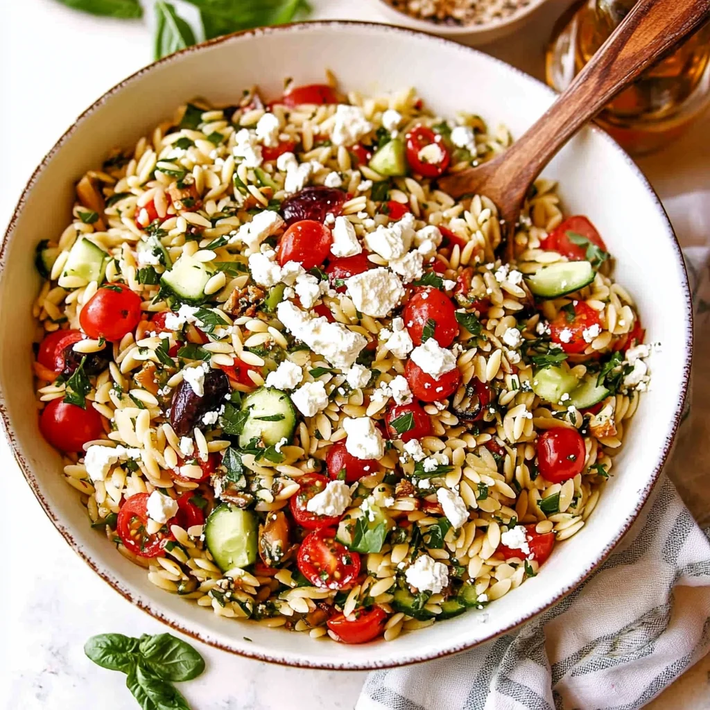 Orzo Pasta Salad Recipe with Feta