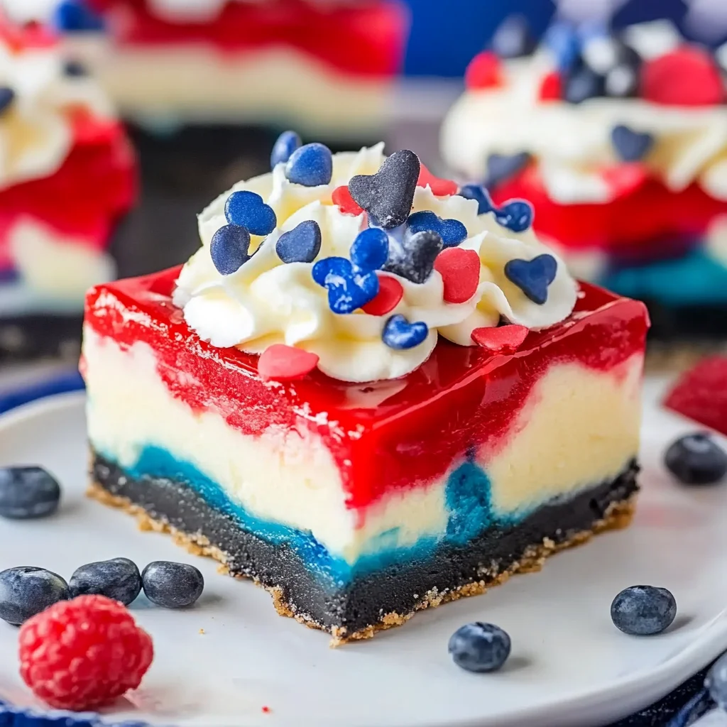 Red White and Blue Cheesecake Bars Recipe