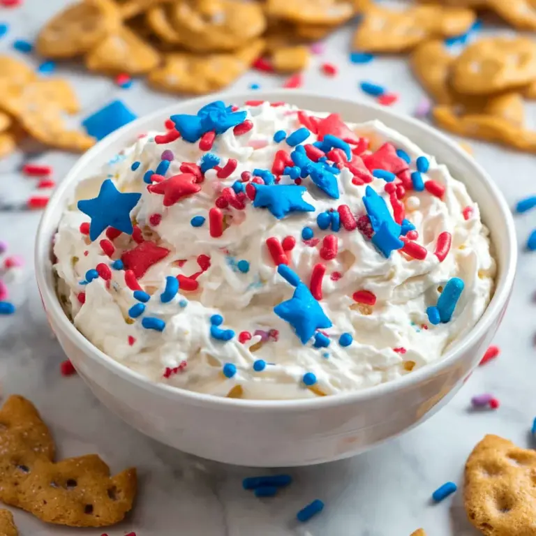 Red, White and Blue Funfetti Dip