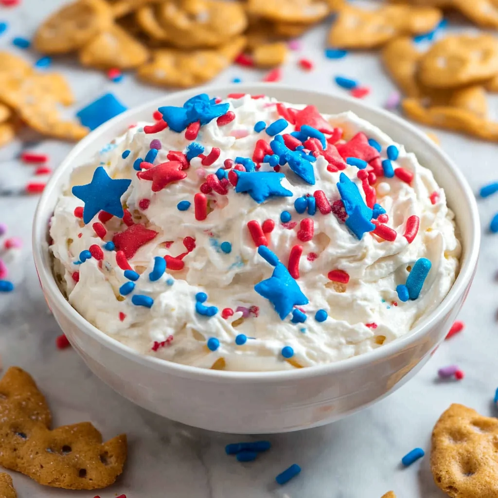Red, White and Blue Funfetti Dip