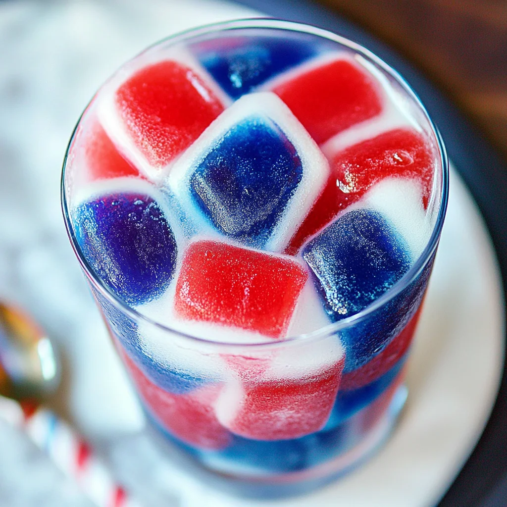 Red, White, and Blue Ice Cubes