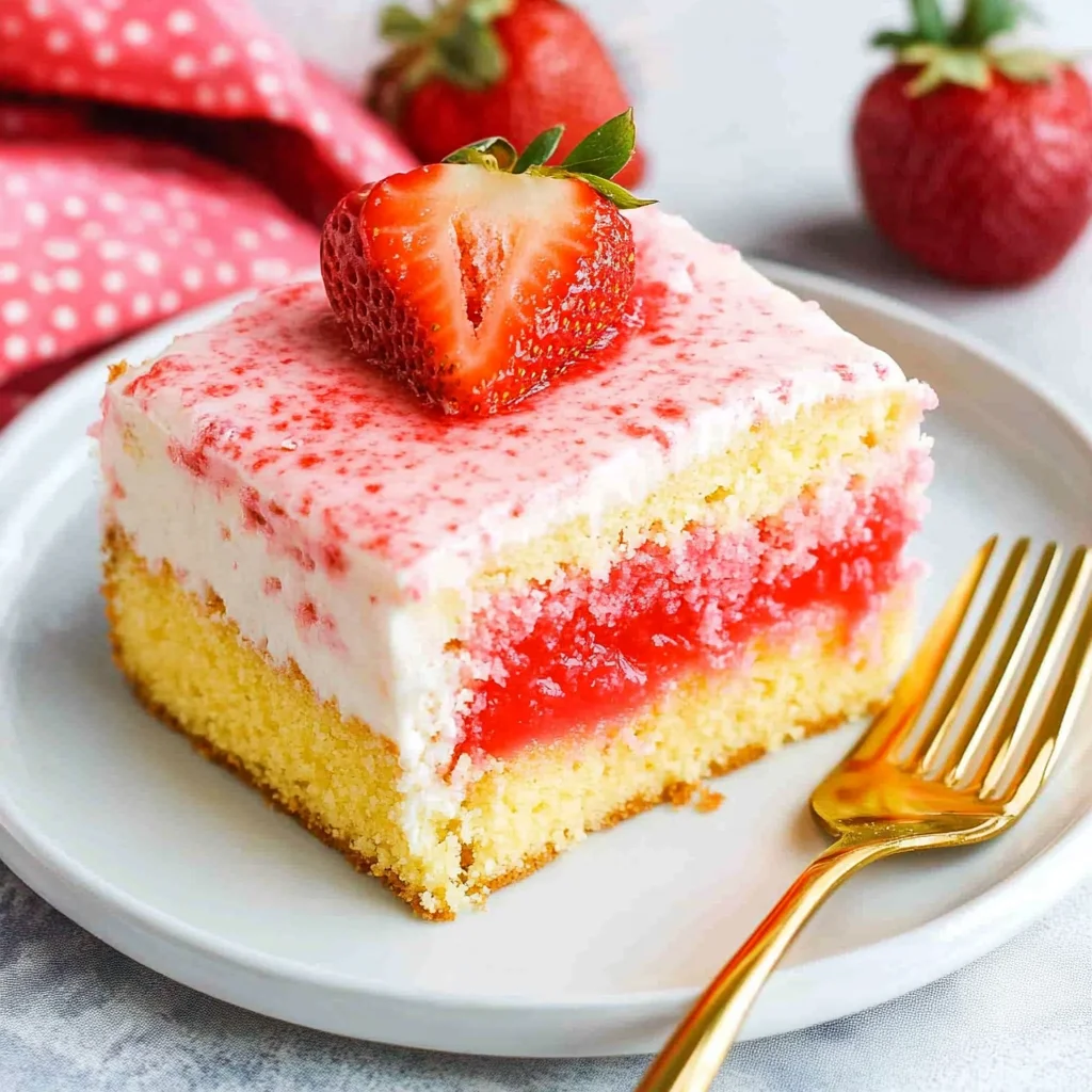 Strawberry Jello Poke Cake