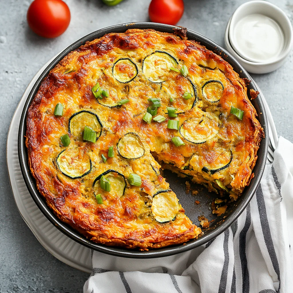 Summer Garden Crustless Zucchini Pie