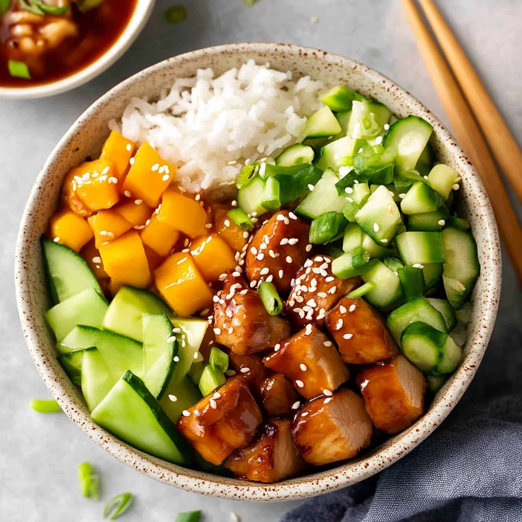 Teriyaki Chicken Poke Bowls