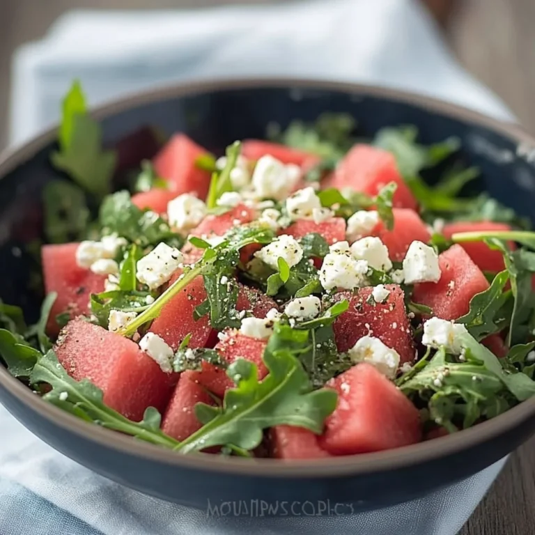 Watermelon Salad with Arugula, Feta, & Fresh Herbs
