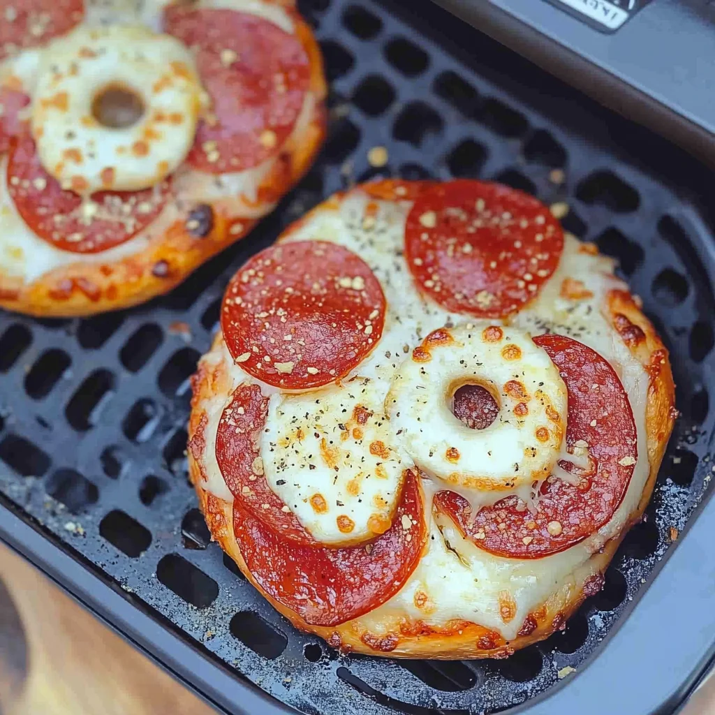 Air Fryer Bagel Pizzas