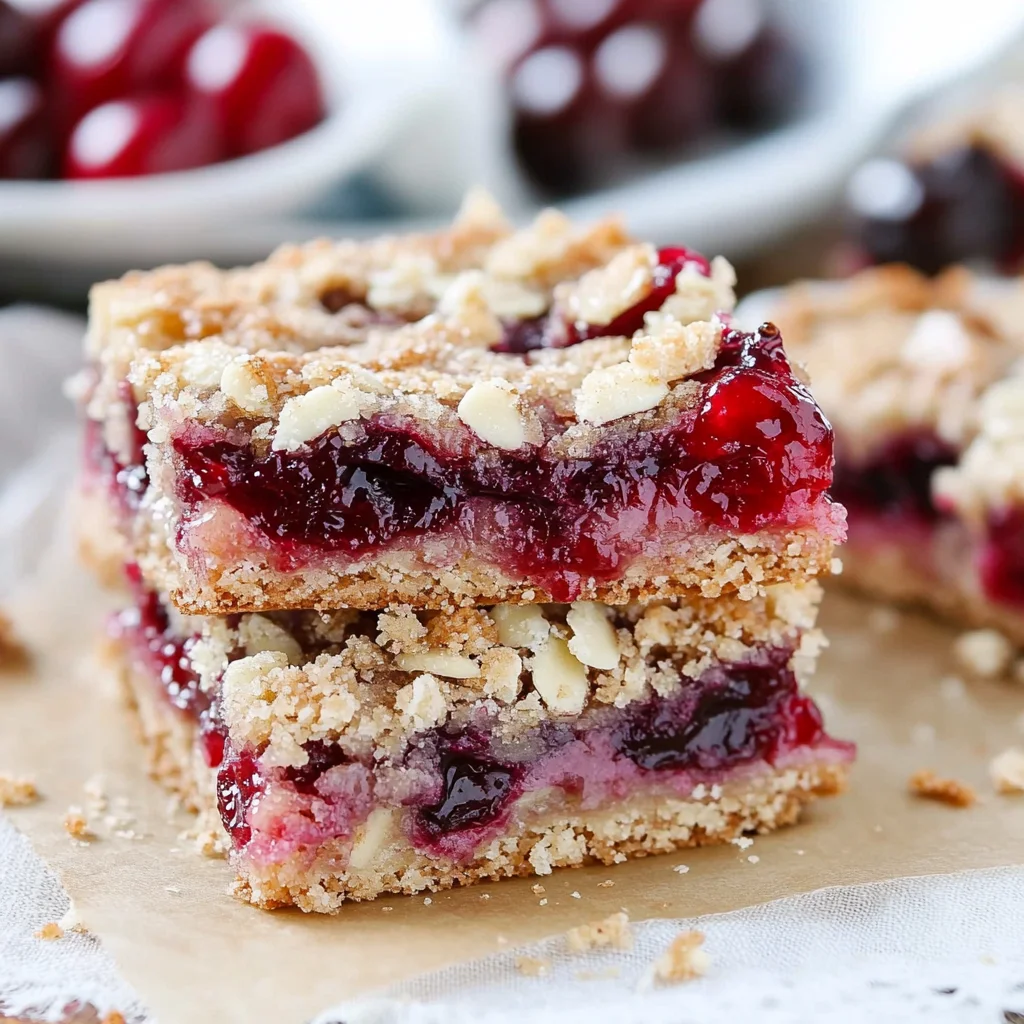 Almond Cherry Streusel Bars