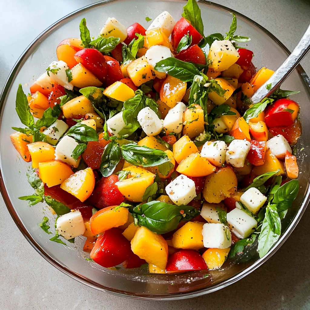 CHOPPED PEACH CAPRESE SALAD