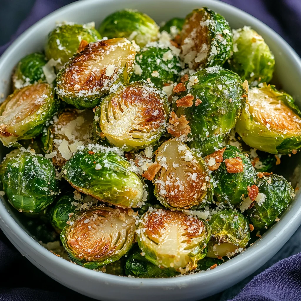 Crispy Garlic Parmesan Brussels Sprouts