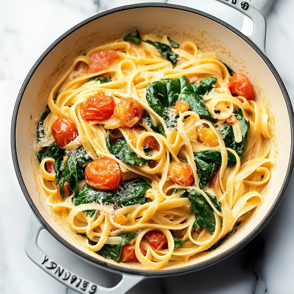 Fresh Spinach and Tomato Pasta
