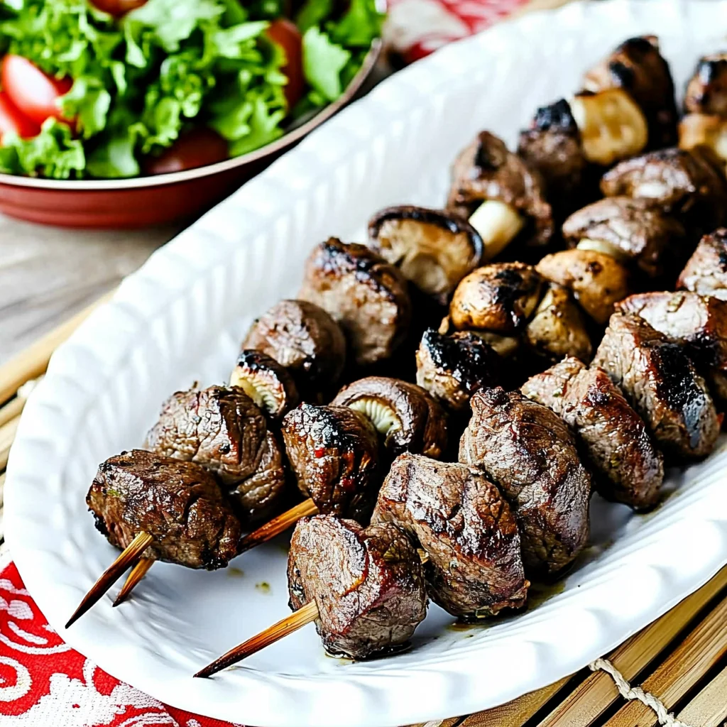 Grilled Steak Kabobs (with Mushrooms)