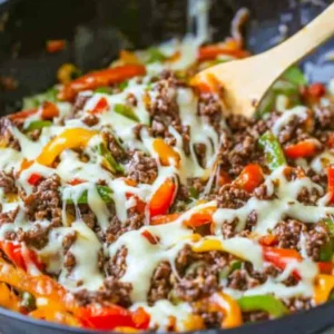 Ground Beef Philly Cheesesteak Recipe (Keto)