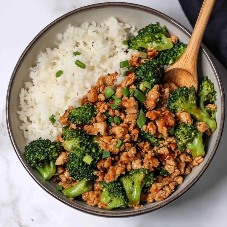Honey Sriracha Ground Chicken and Broccoli