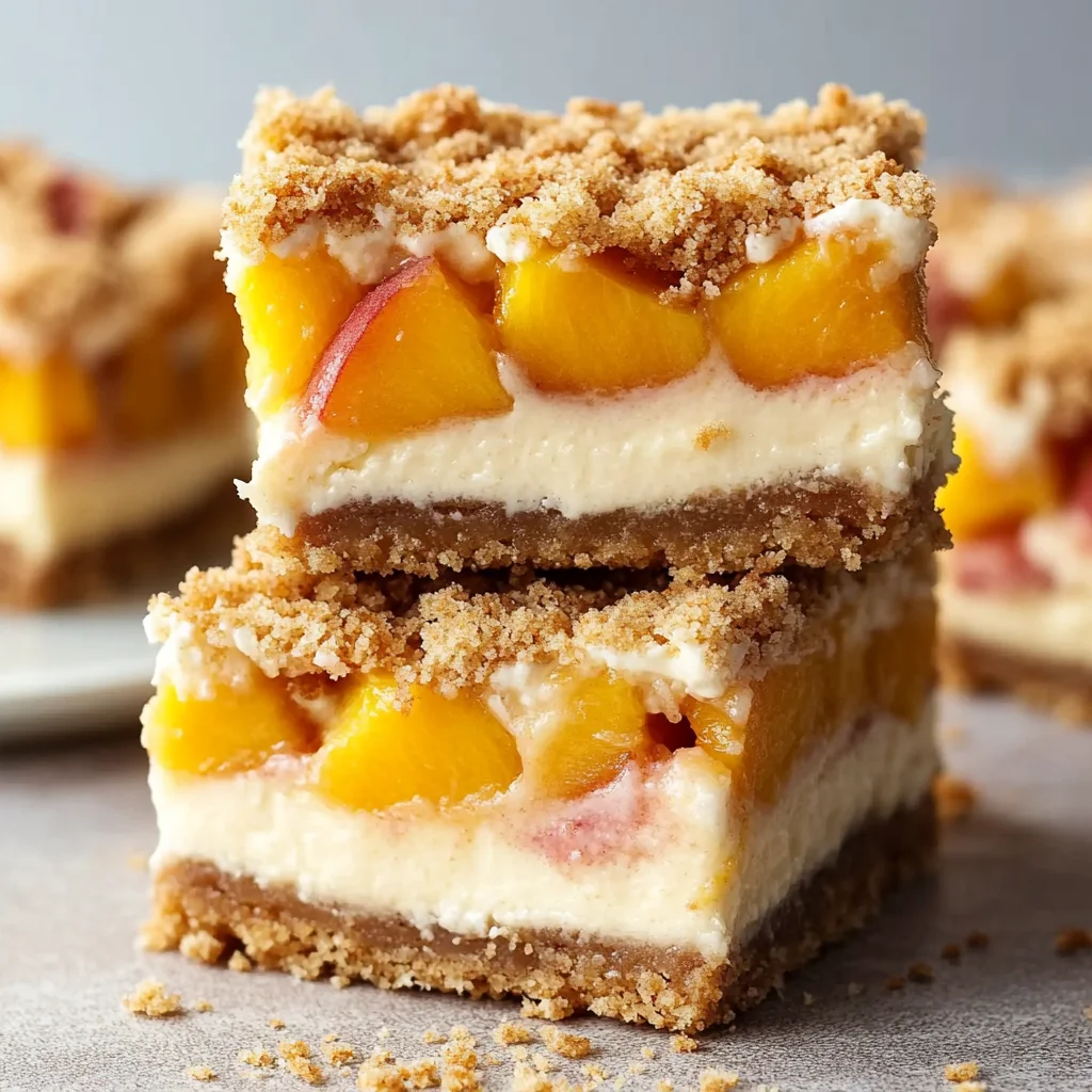 Peaches and Cream Desserts: Irresistible Peach Cobbler Cheesecake Bars for Every Occasion