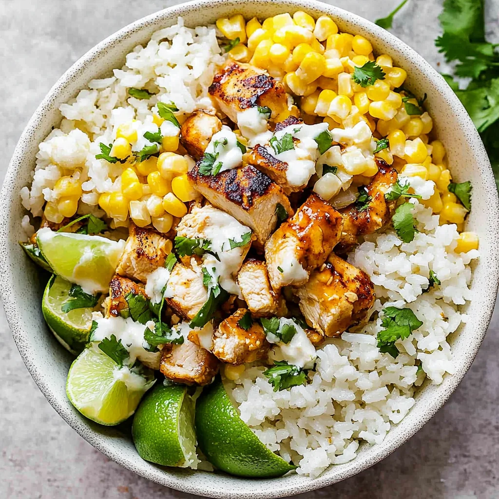Street Corn Chicken Rice Bowl
