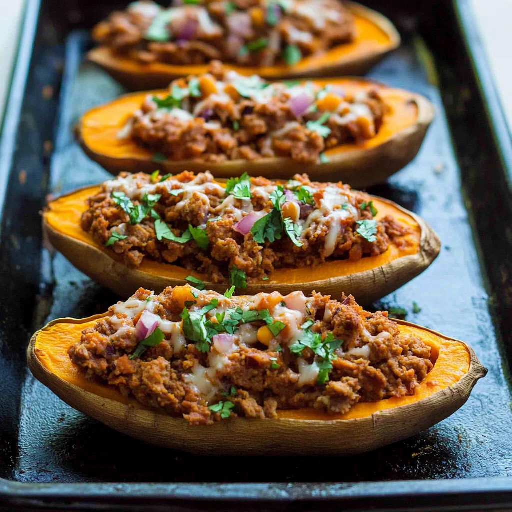 Turkey Taco Stuffed Sweet Potatoes