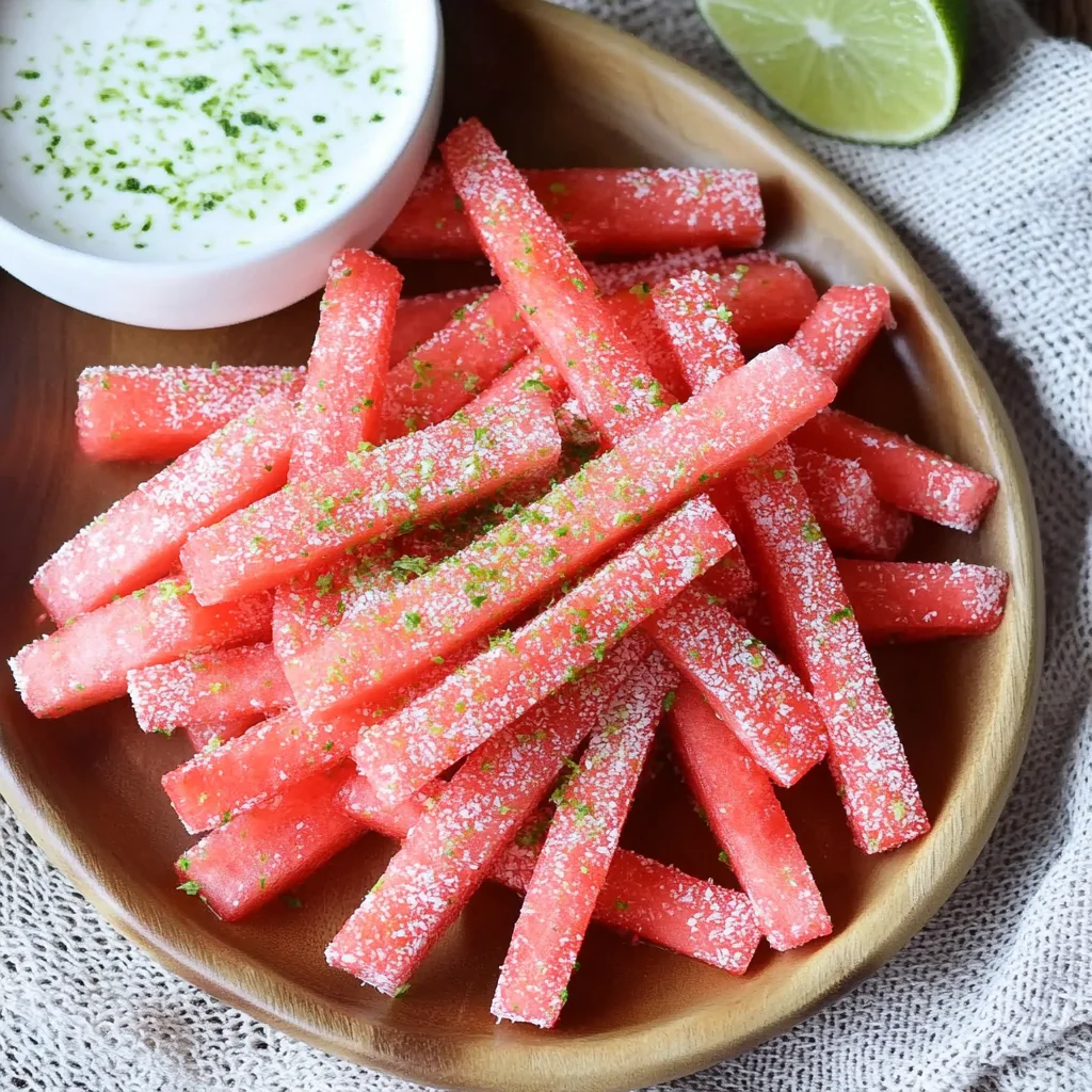 Watermelon Fries with Coconut Lime Dip | Healthy Summer Snack!