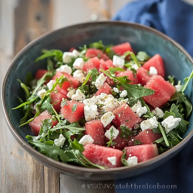 Watermelon Salad with Arugula, Feta, & Fresh Herbs