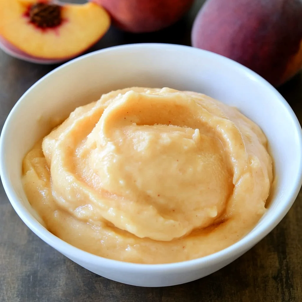 5-Minute Healthy Peach Frozen Yogurt
