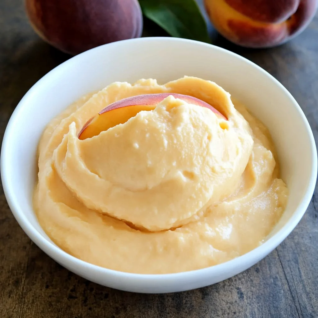 5-Minute Healthy Peach Frozen Yogurt