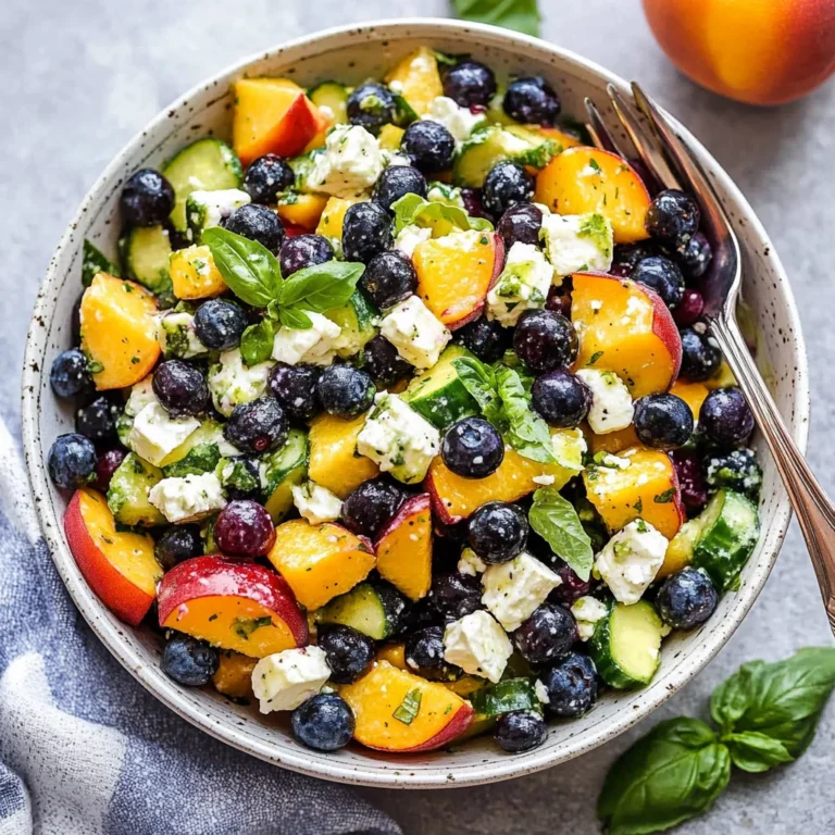 Blueberry Peach Feta Salad
