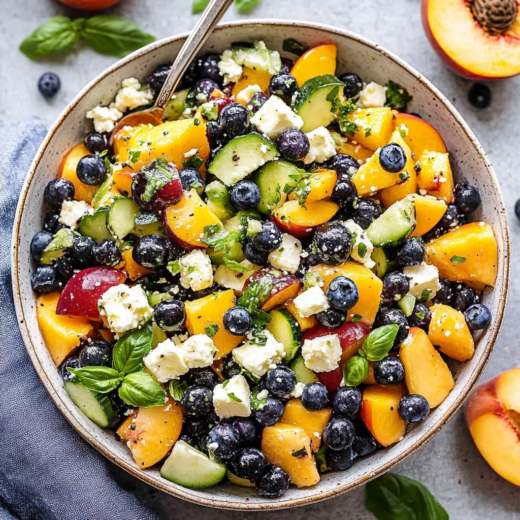 Blueberry Peach Feta Salad