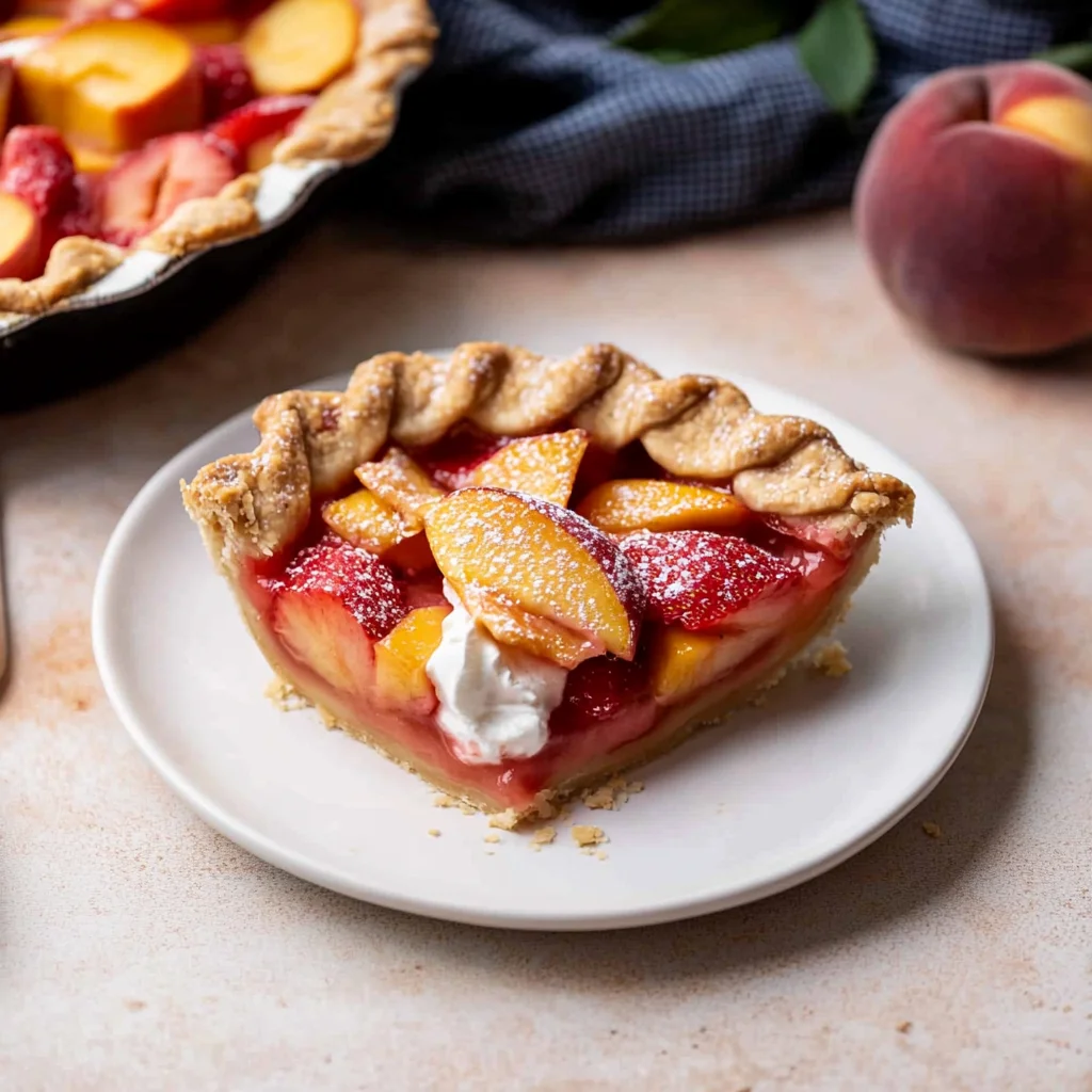Brown Butter Strawberry Peach Pie