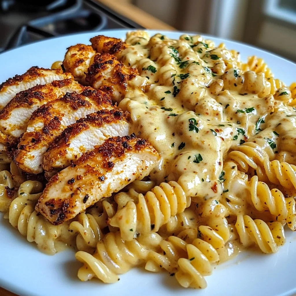 Creamy Cajun Chicken Rotini with Velveeta Parmesan Sauce
