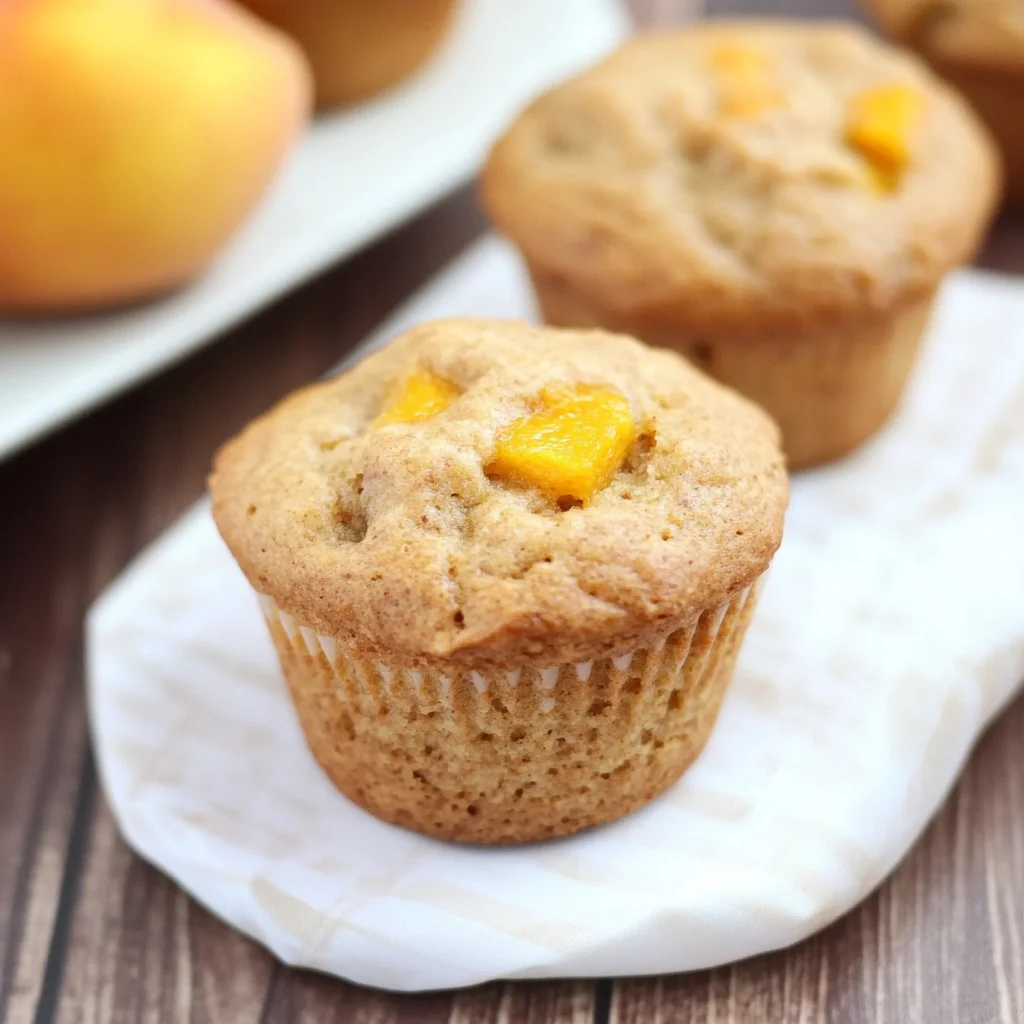 Healthy Honey Peach Muffins