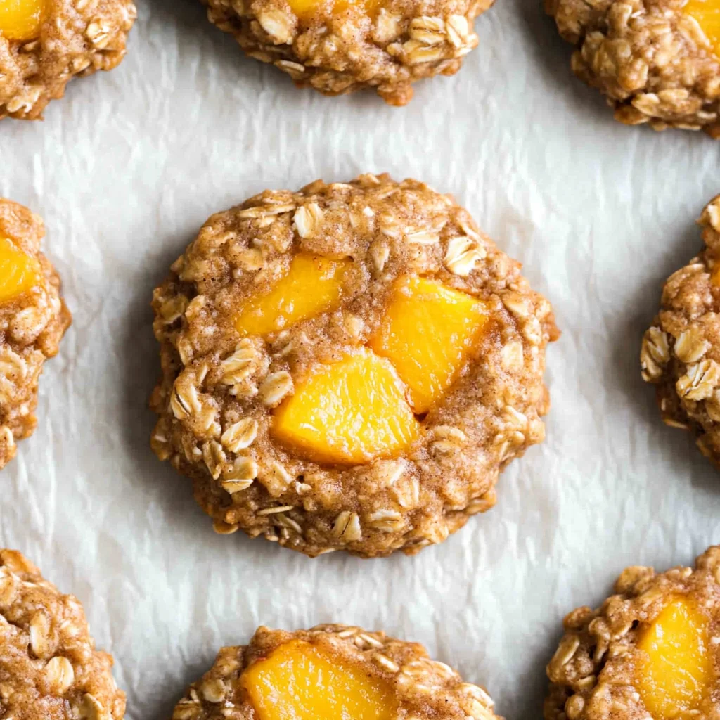 Healthy Peach Oatmeal Breakfast Cookies