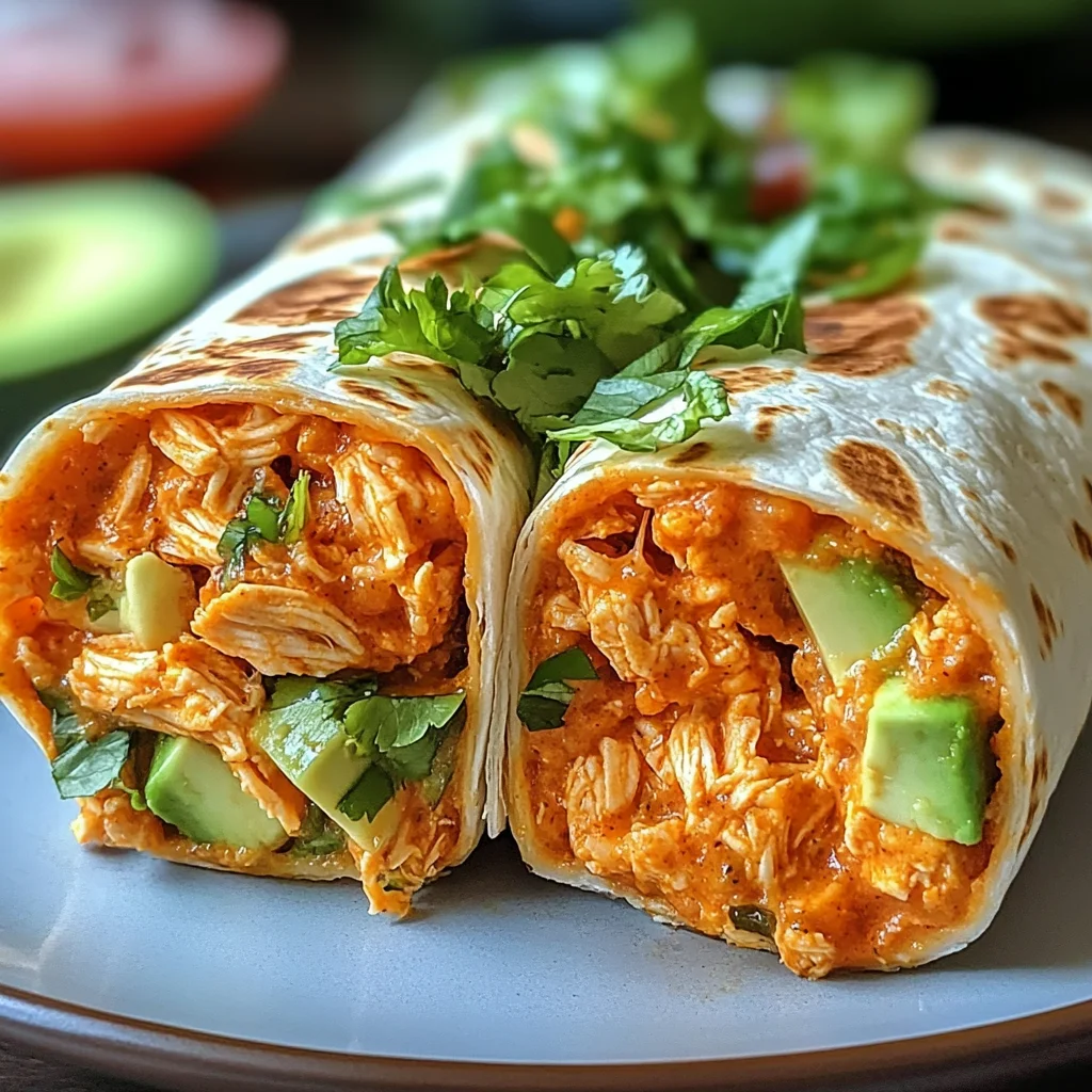 High Protein Low Calorie Cheesy Buffalo Chicken Burritos
