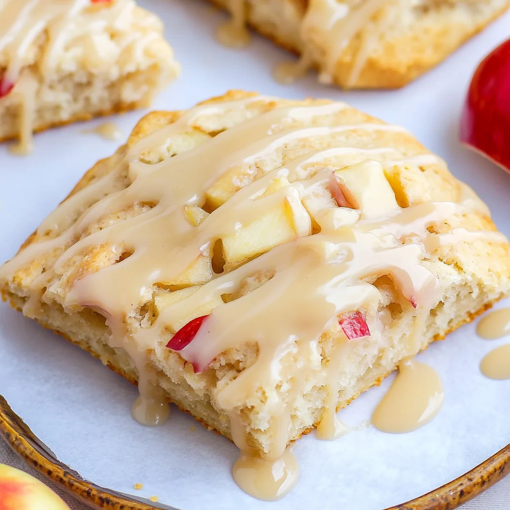 Moist Apple Scones with Maple Glaze