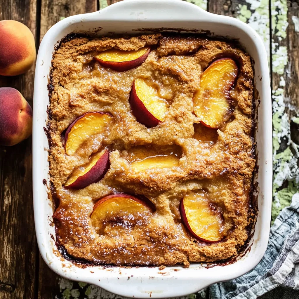 Old School Easy Brown Sugar Peach Cobbler