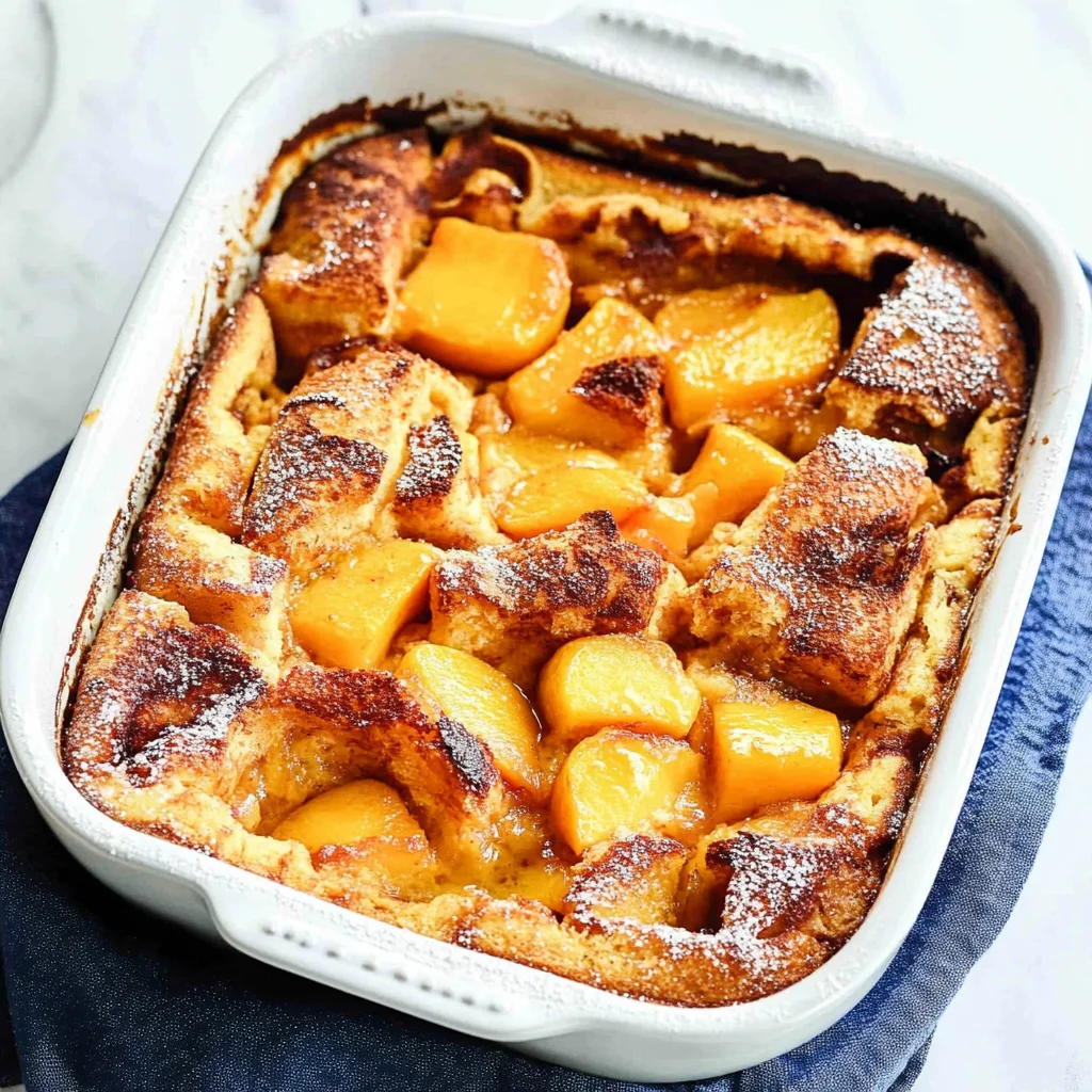 Peach Cobbler French Toast Bake