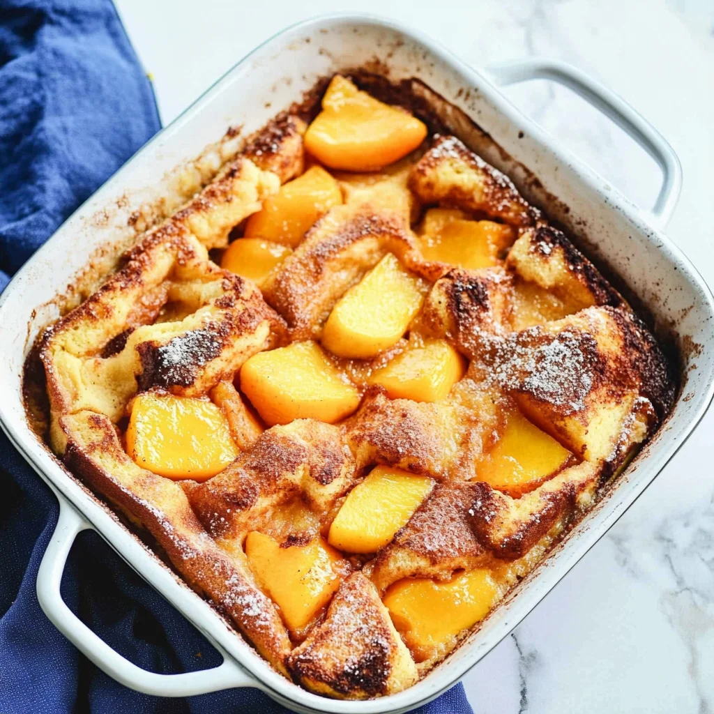 Peach Cobbler French Toast Bake