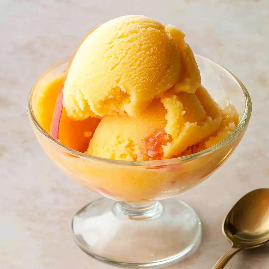 The Best Peach Sorbet Without Ice Cream Maker
